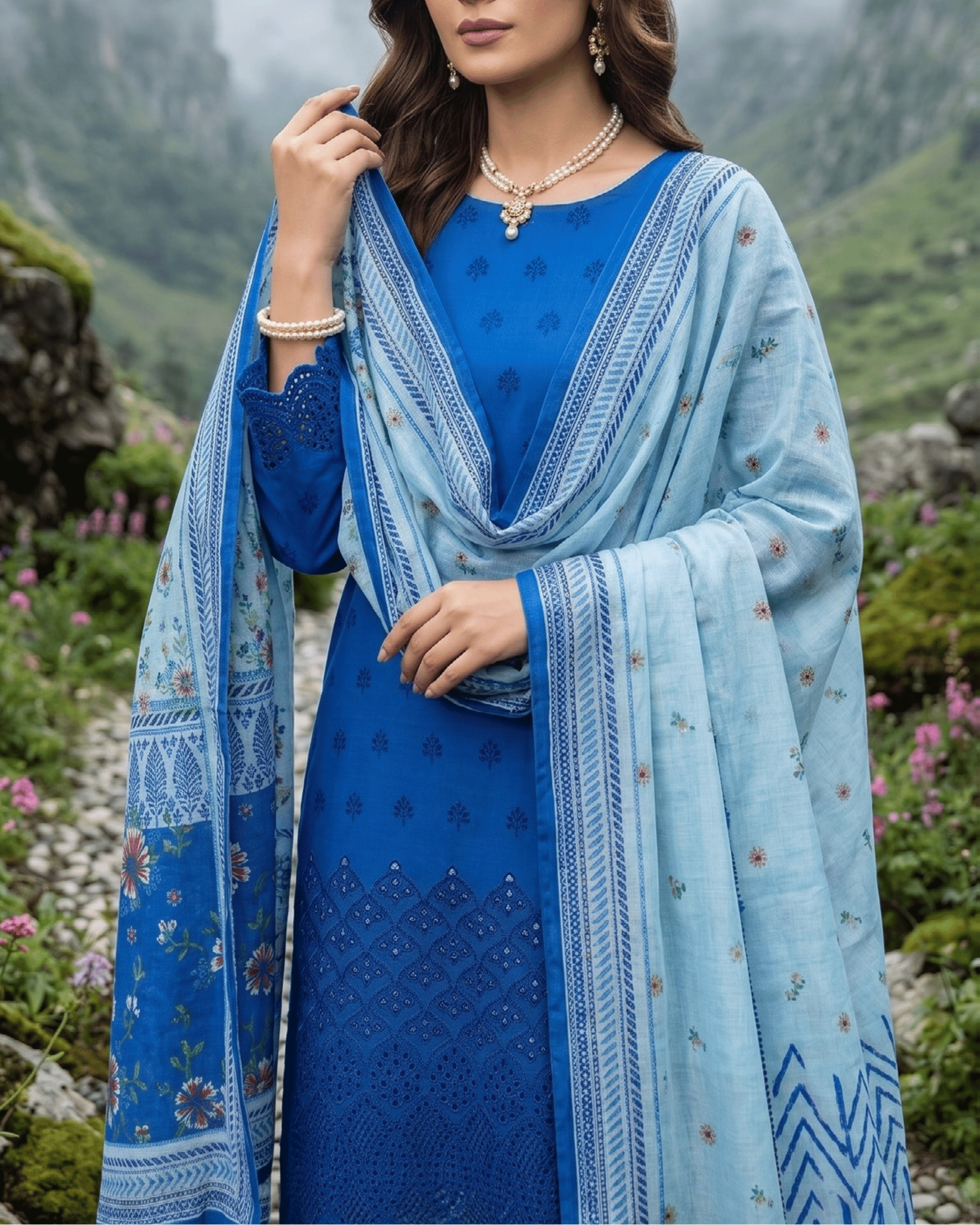 Esra 3-Piece Chickenkari Lawn by Dr. Haris (ESR-020)