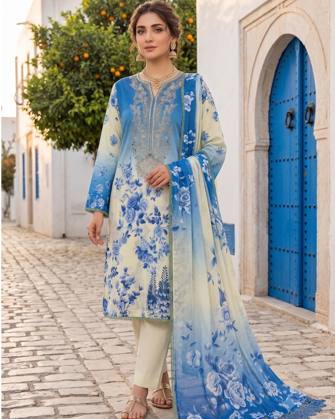 Rozana 3-Piece Embroidered Lawn by Dr. Haris (ROZ-001)