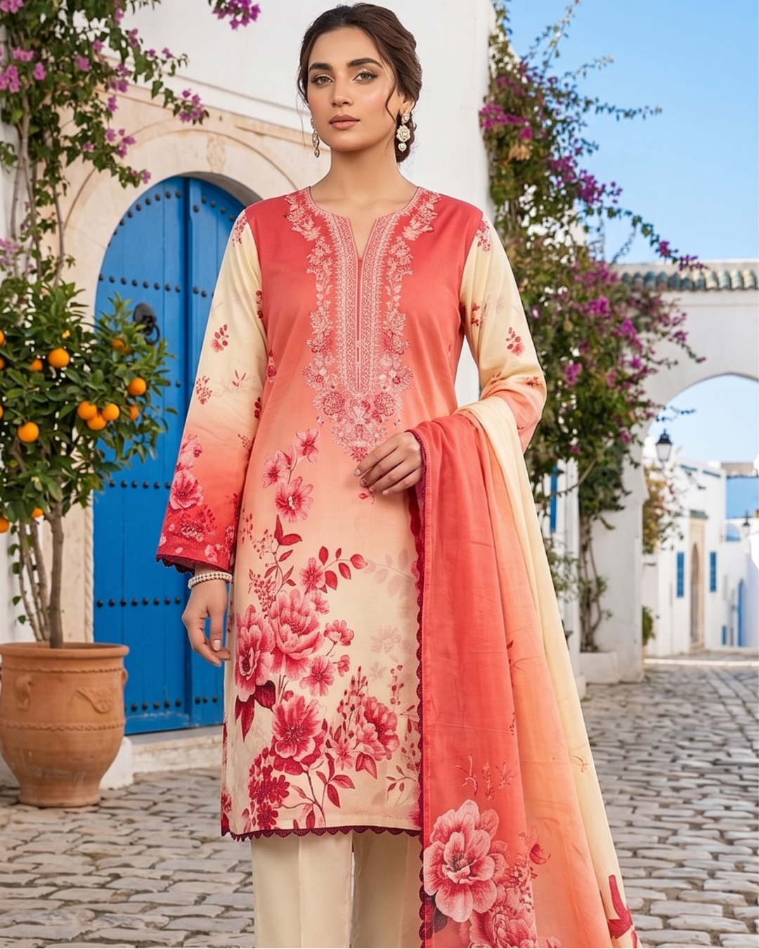 Rozana 3-Piece Embroidered Lawn by Dr. Haris (ROZ-007)