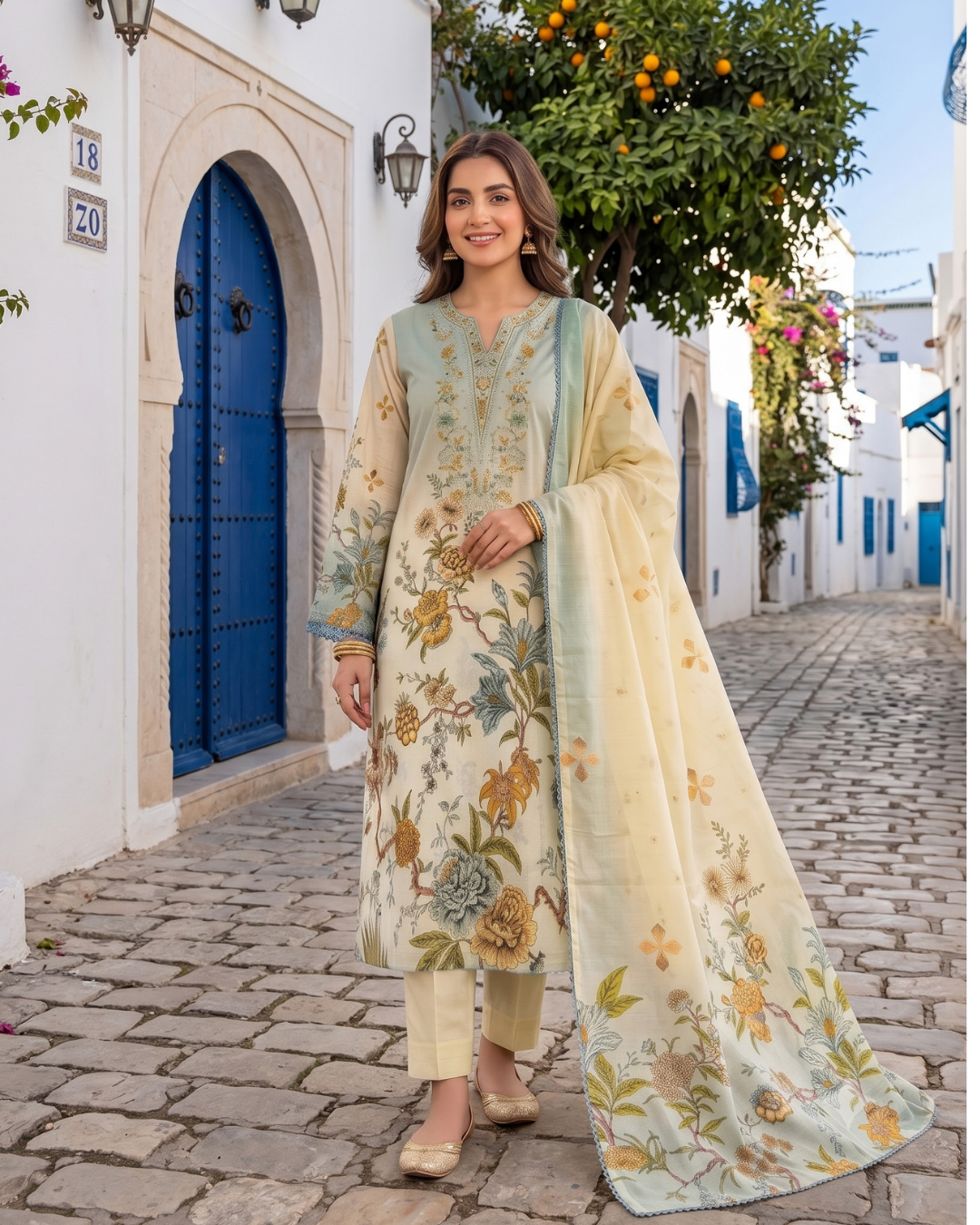 Rozana 3-Piece Embroidered Lawn by Dr. Haris (ROZ-008)