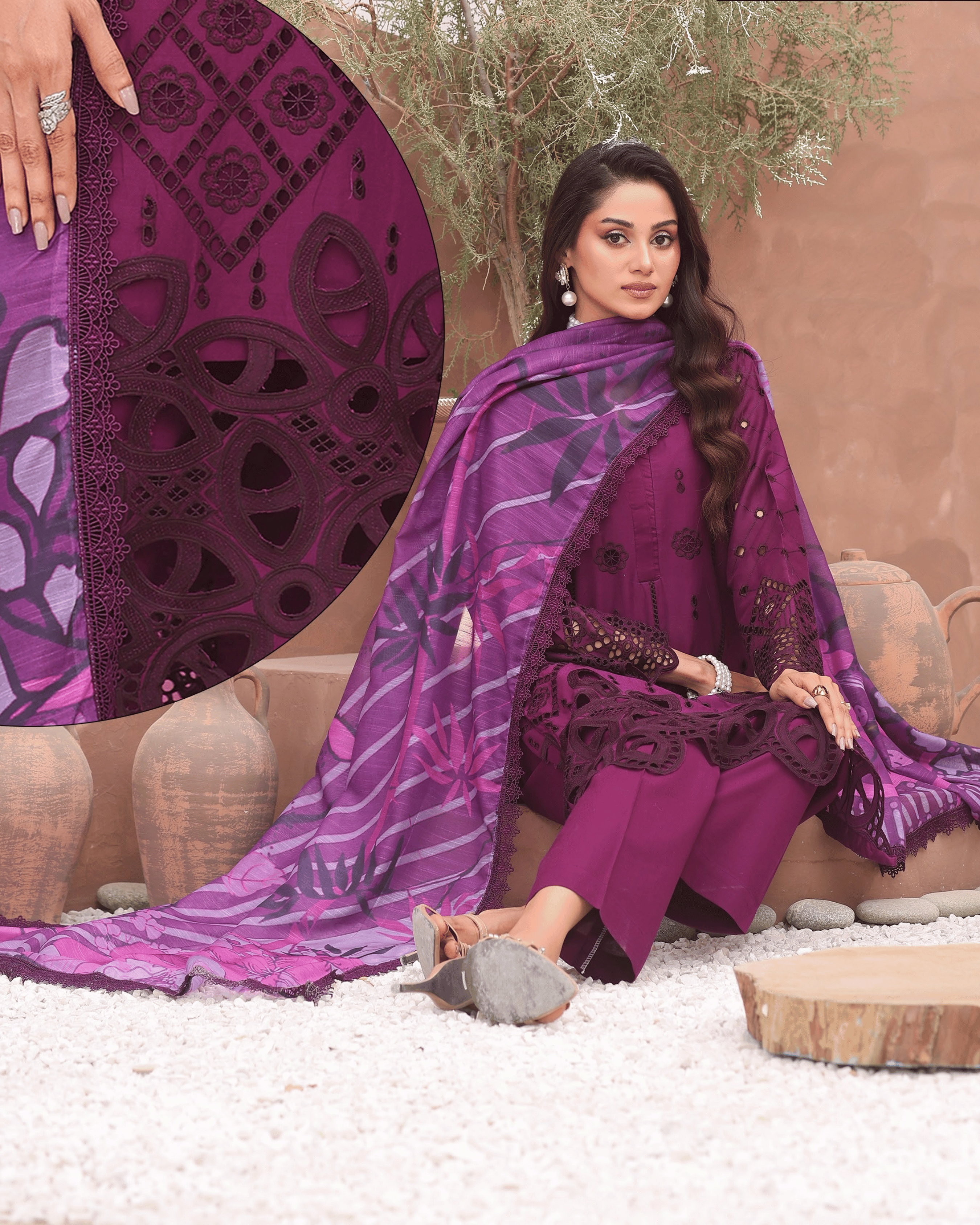 Dr Shiffli 3-Piece Embroidered Lawn by Dr. Haris (DRS-021)
