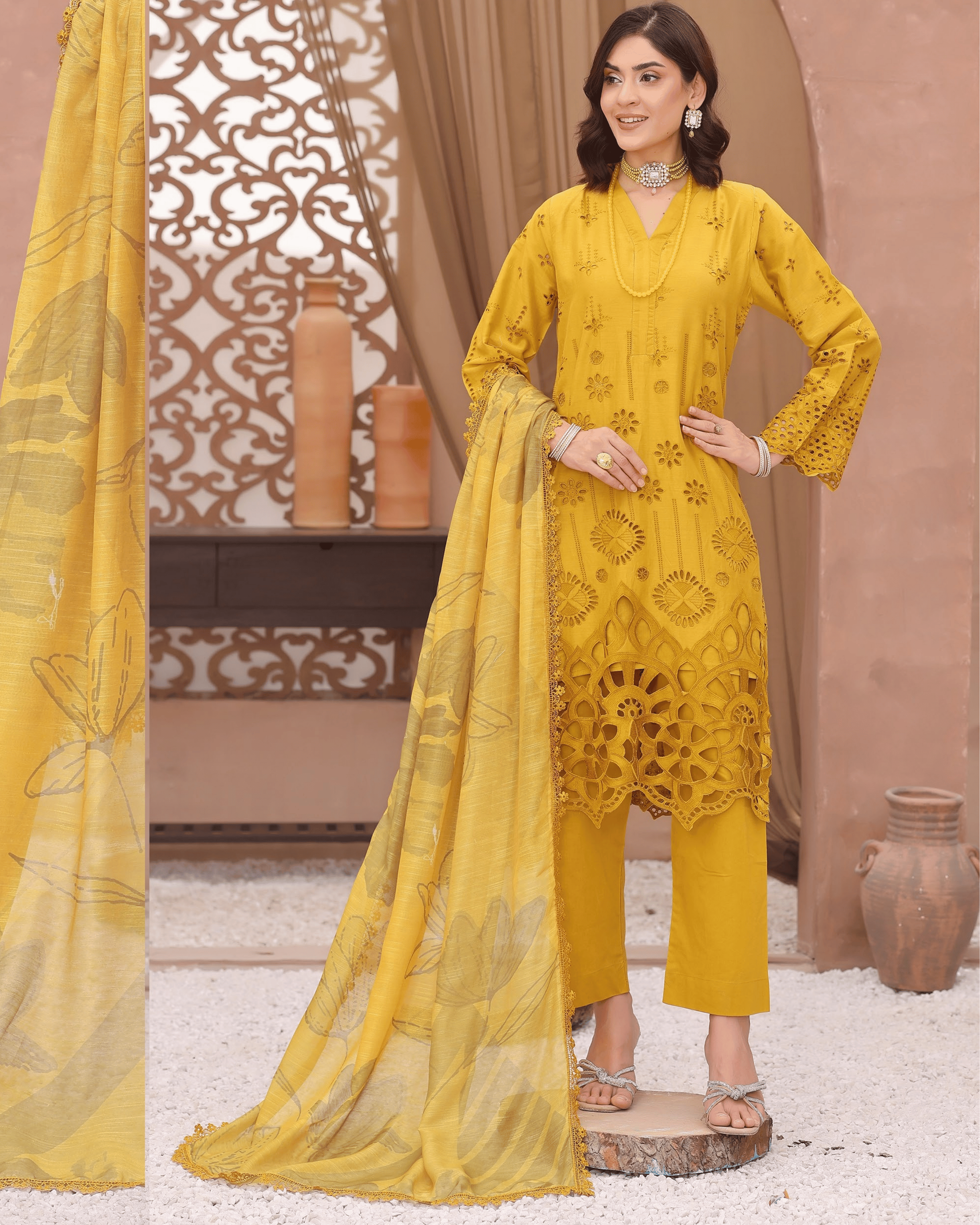 Dr Shiffli 3-Piece Embroidered Lawn by Dr. Haris (DRS-022)