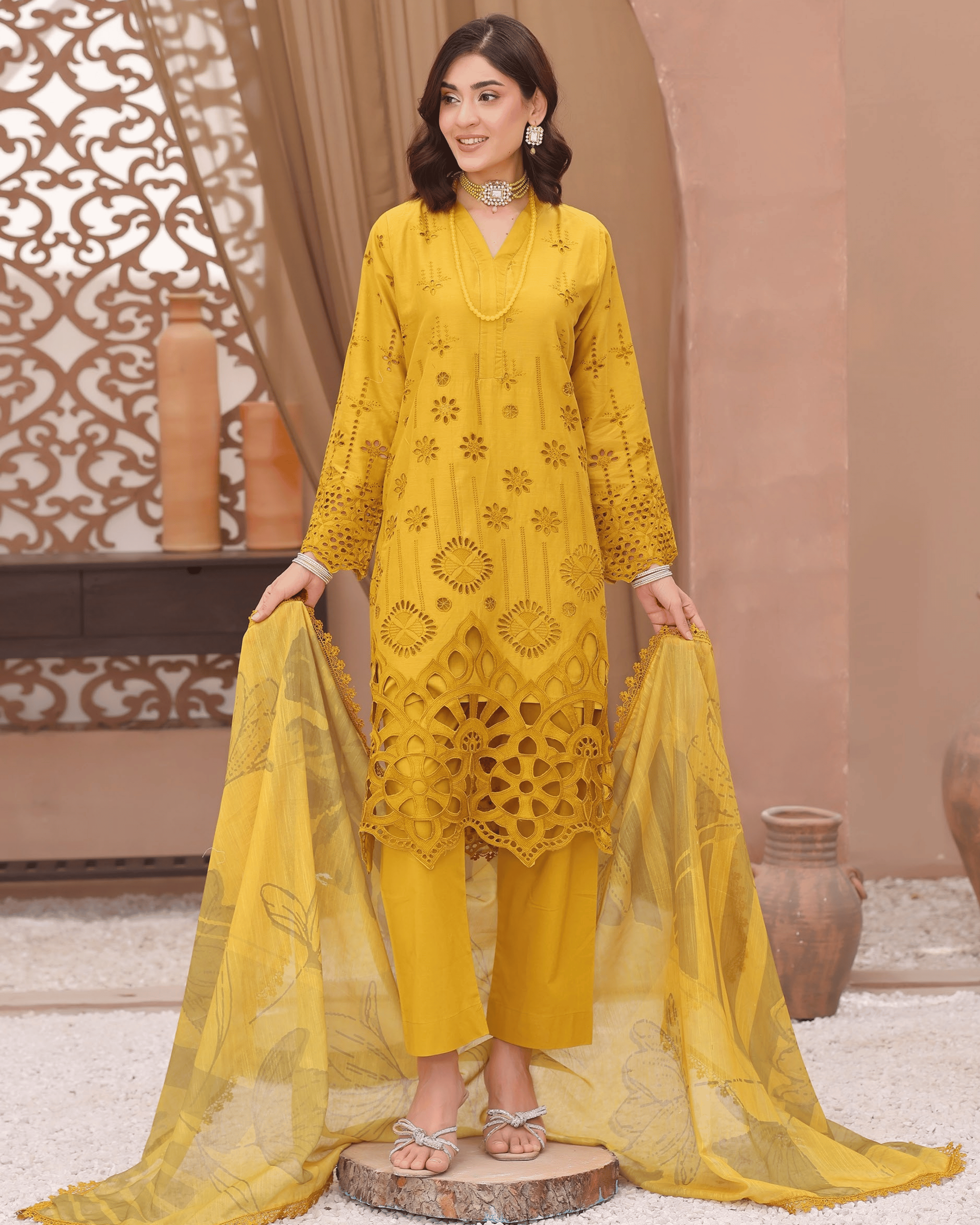 Dr Shiffli 3-Piece Embroidered Lawn by Dr. Haris (DRS-022)