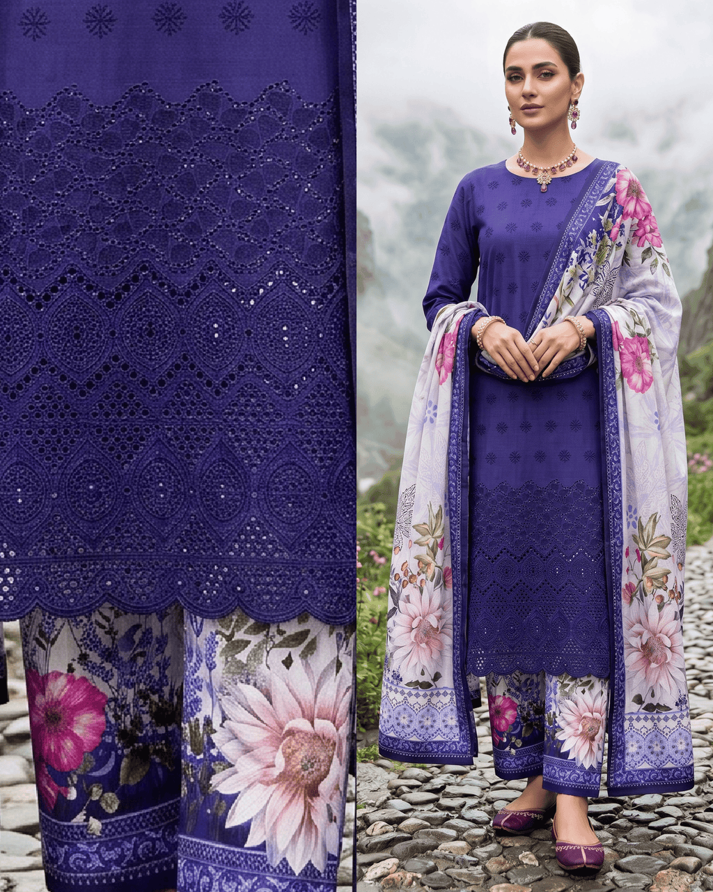 Esra 3-Piece Chickenkari Lawn by Dr. Haris (ESR-022)