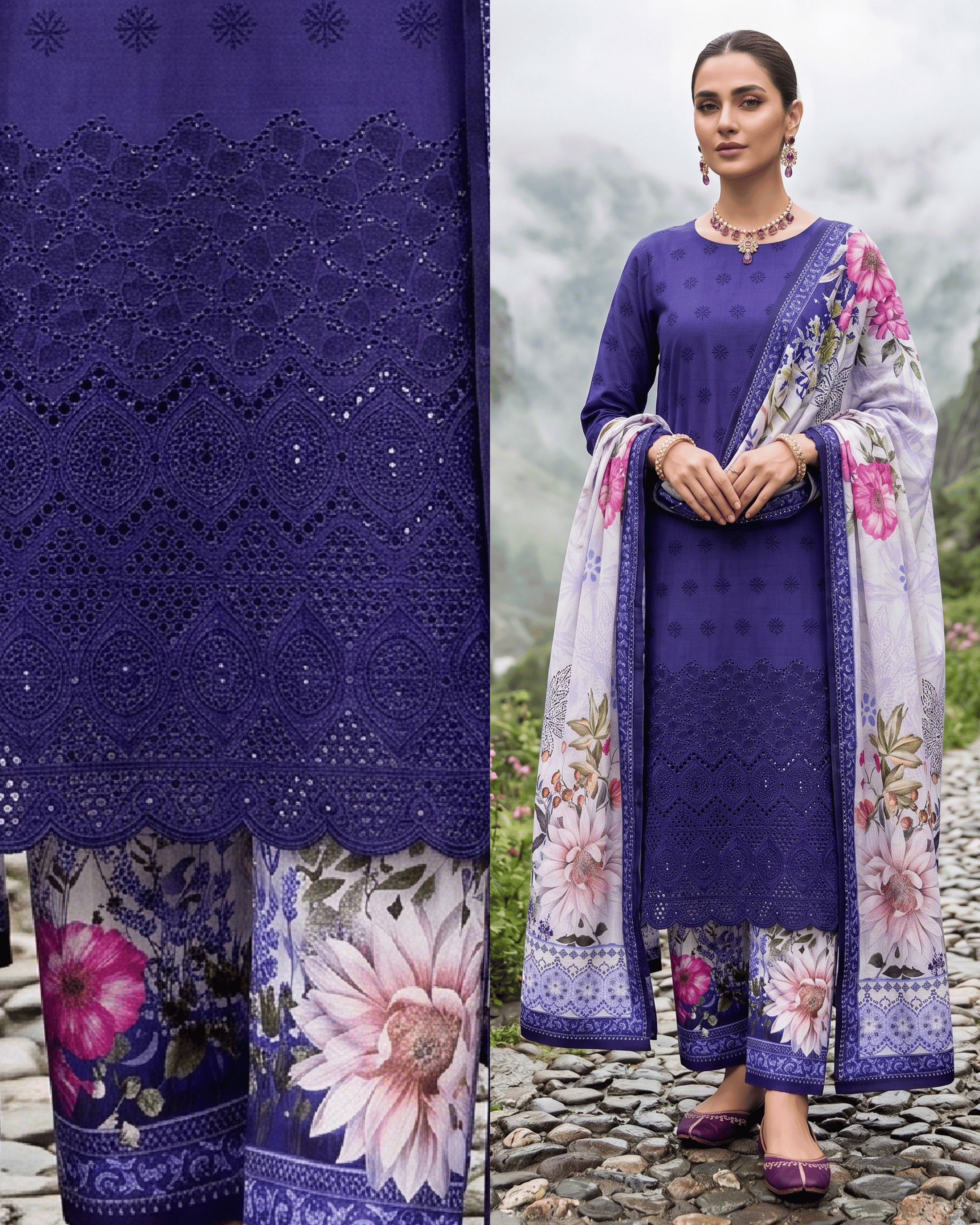 Esra 3-Piece Chickenkari Lawn by Dr. Haris (ESR-022)