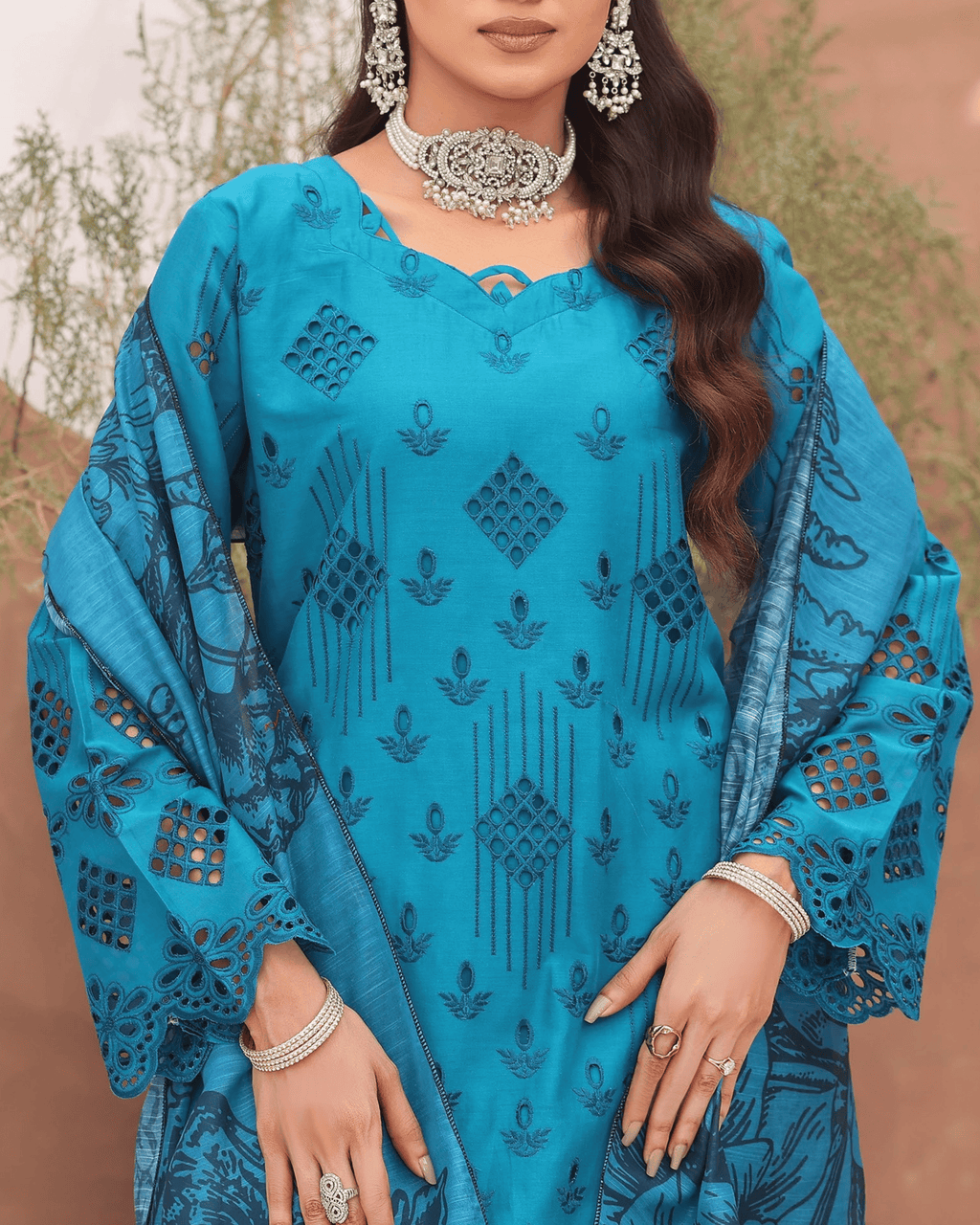 Dr Shiffli 3-Piece Embroidered Lawn by Dr. Haris (DRS-025)