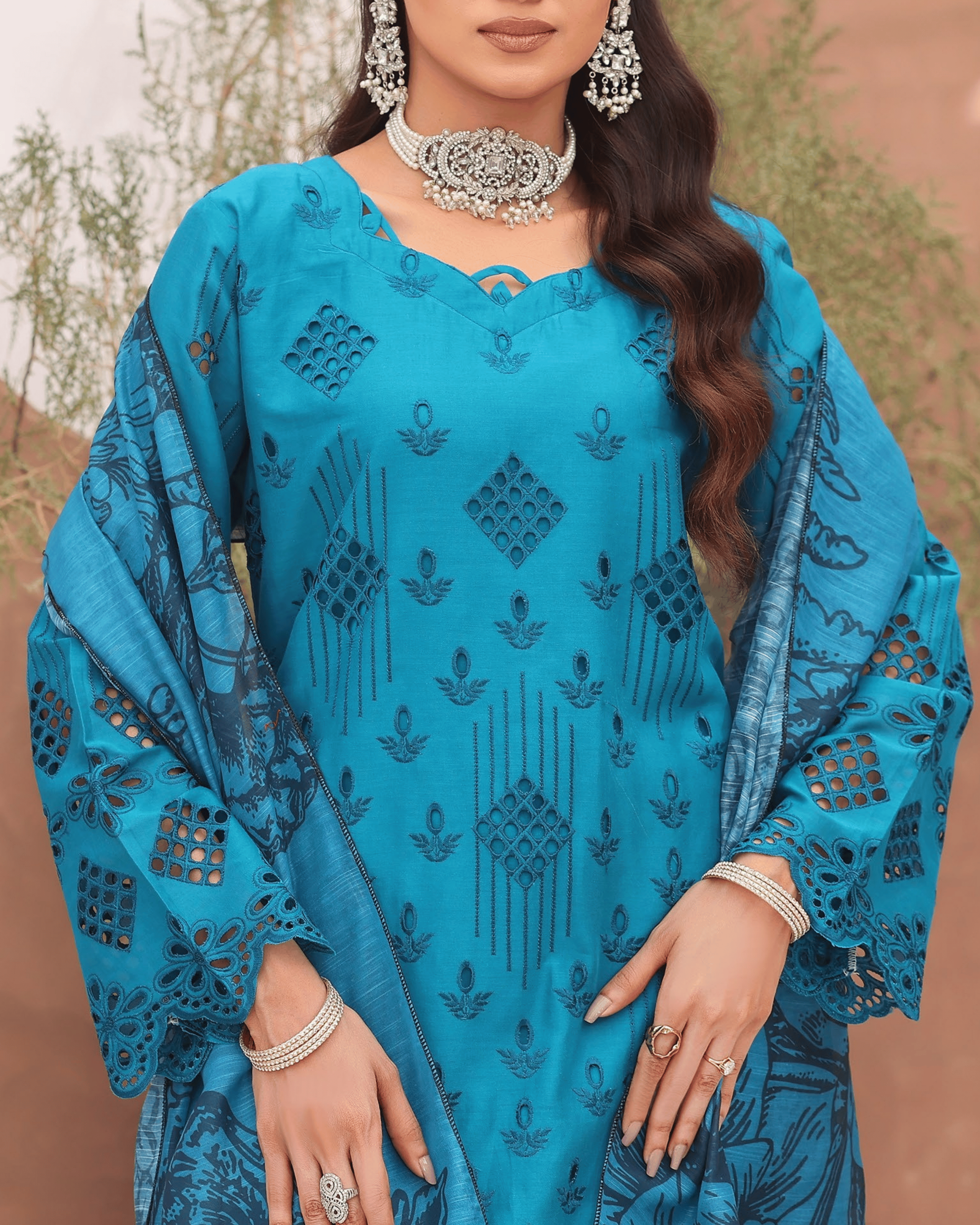 Dr Shiffli 3-Piece Embroidered Lawn by Dr. Haris (DRS-025)