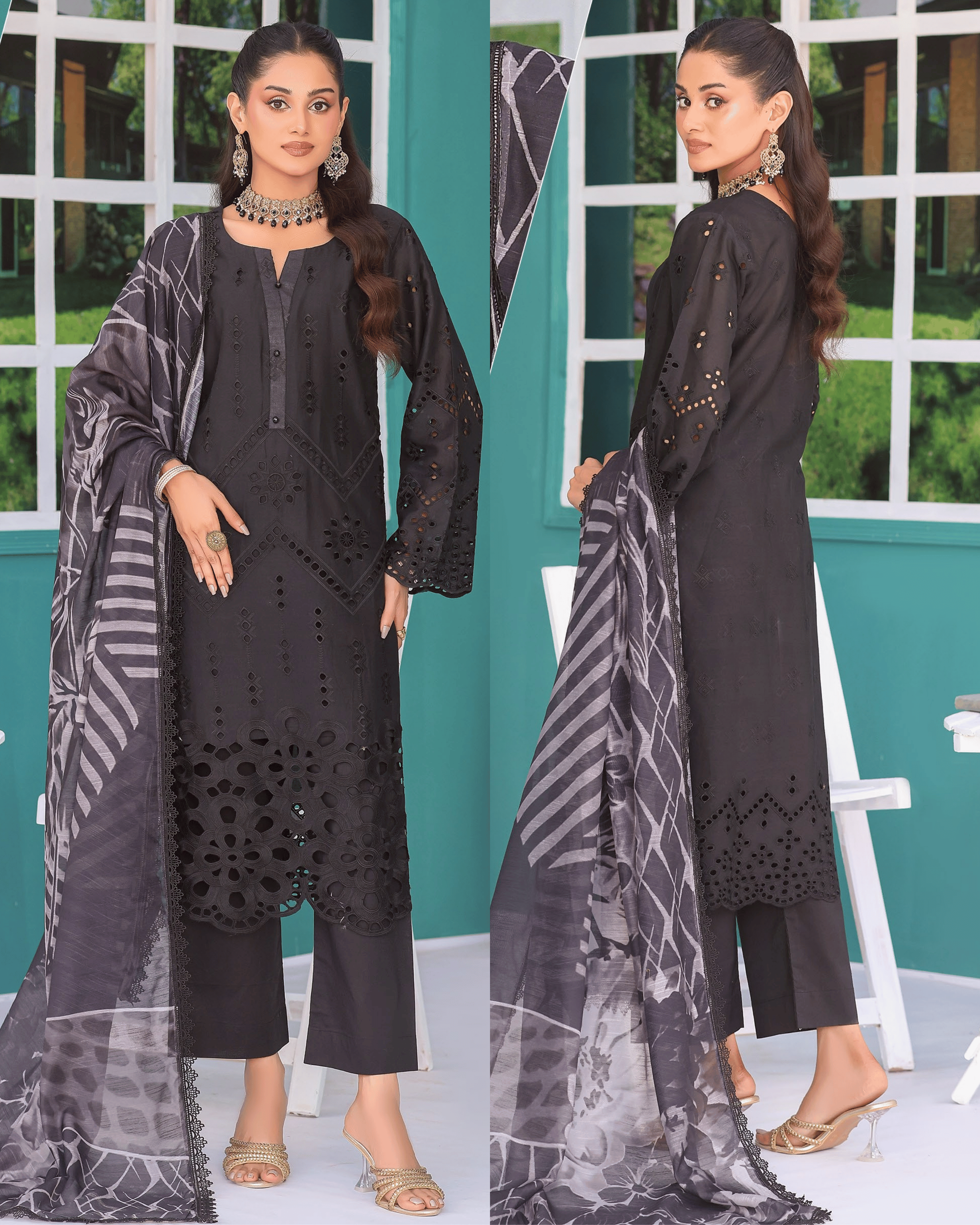 Dr Shiffli 3-Piece Embroidered Lawn by Dr. Haris (DRS-028)