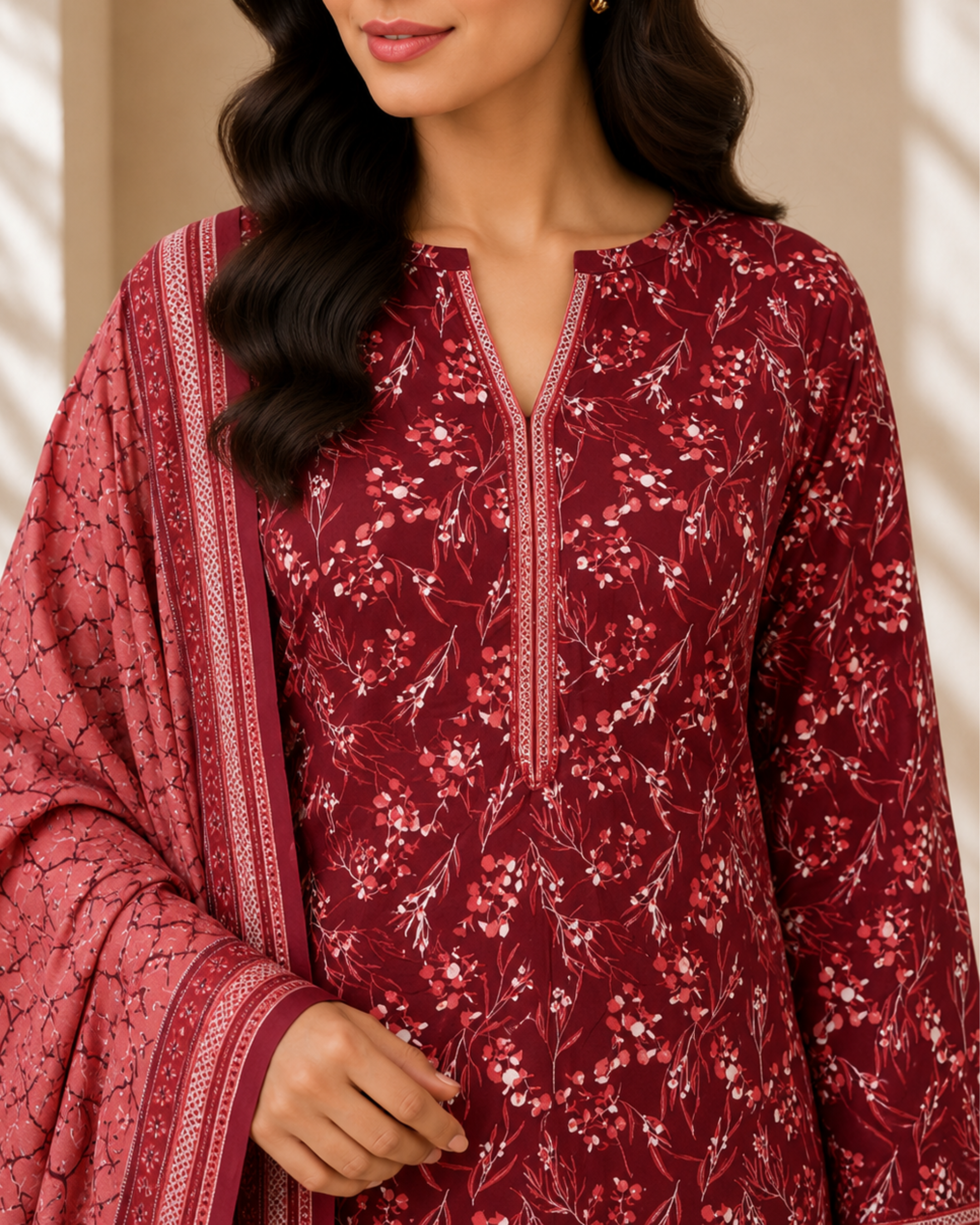 3-Piece Printed Lawn Suit by Safina A-One Textile (D-175)