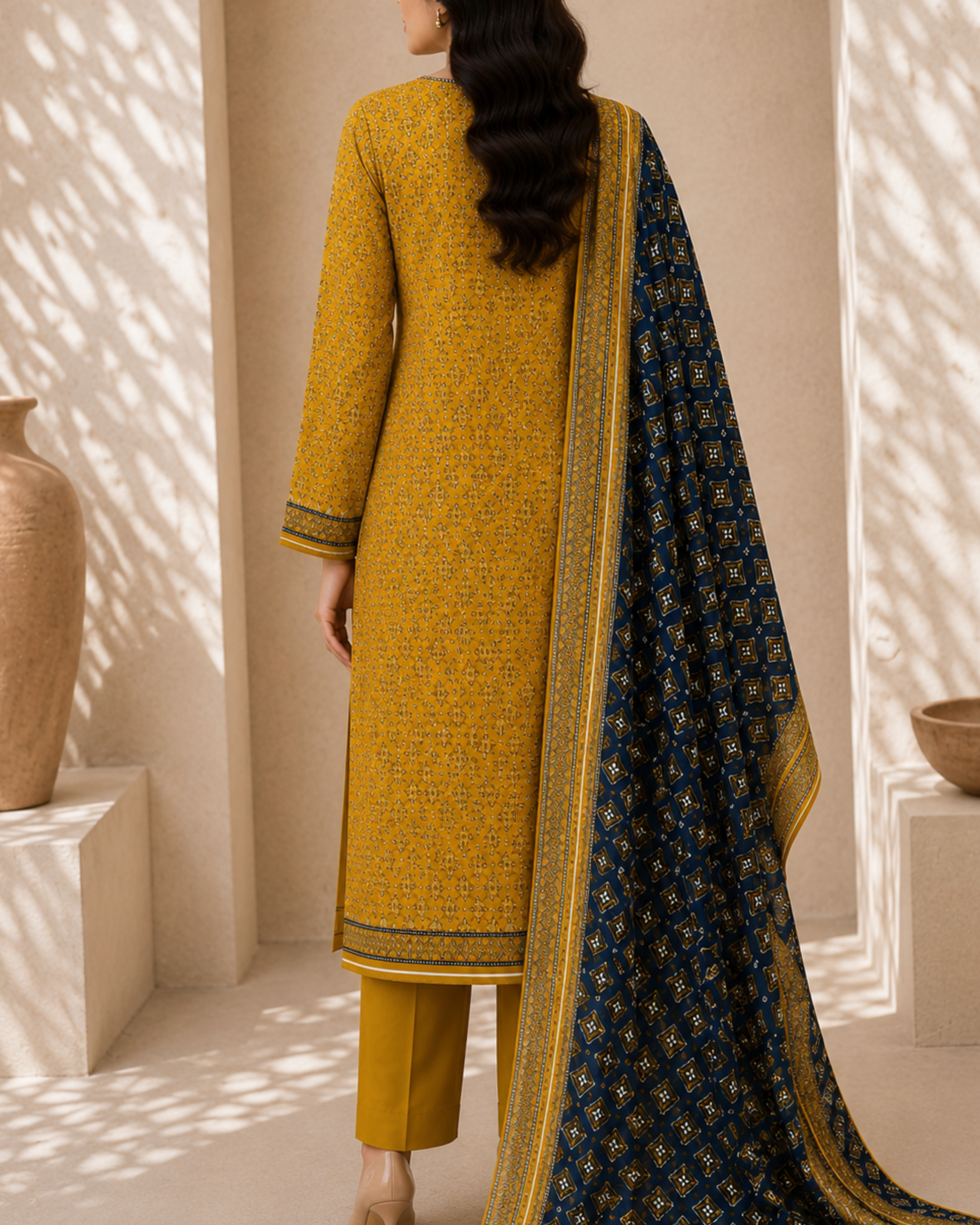 3-Piece Printed Lawn Suit by Safina A-One Textile (D-04a)