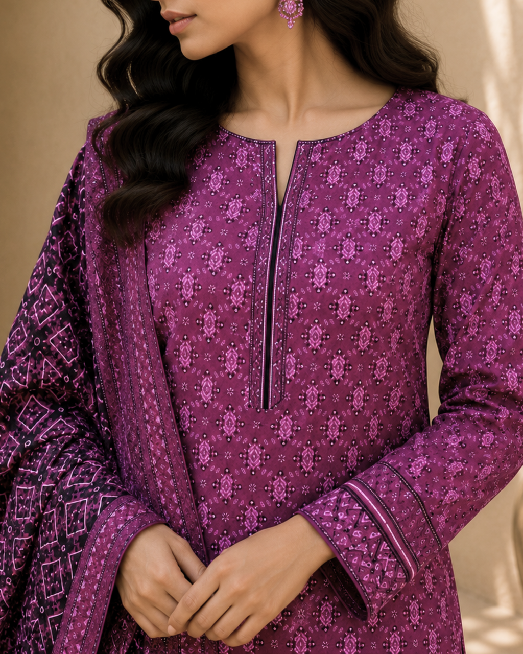 3-Piece Printed Lawn Suit by Safina A-One Textile (D-04b)