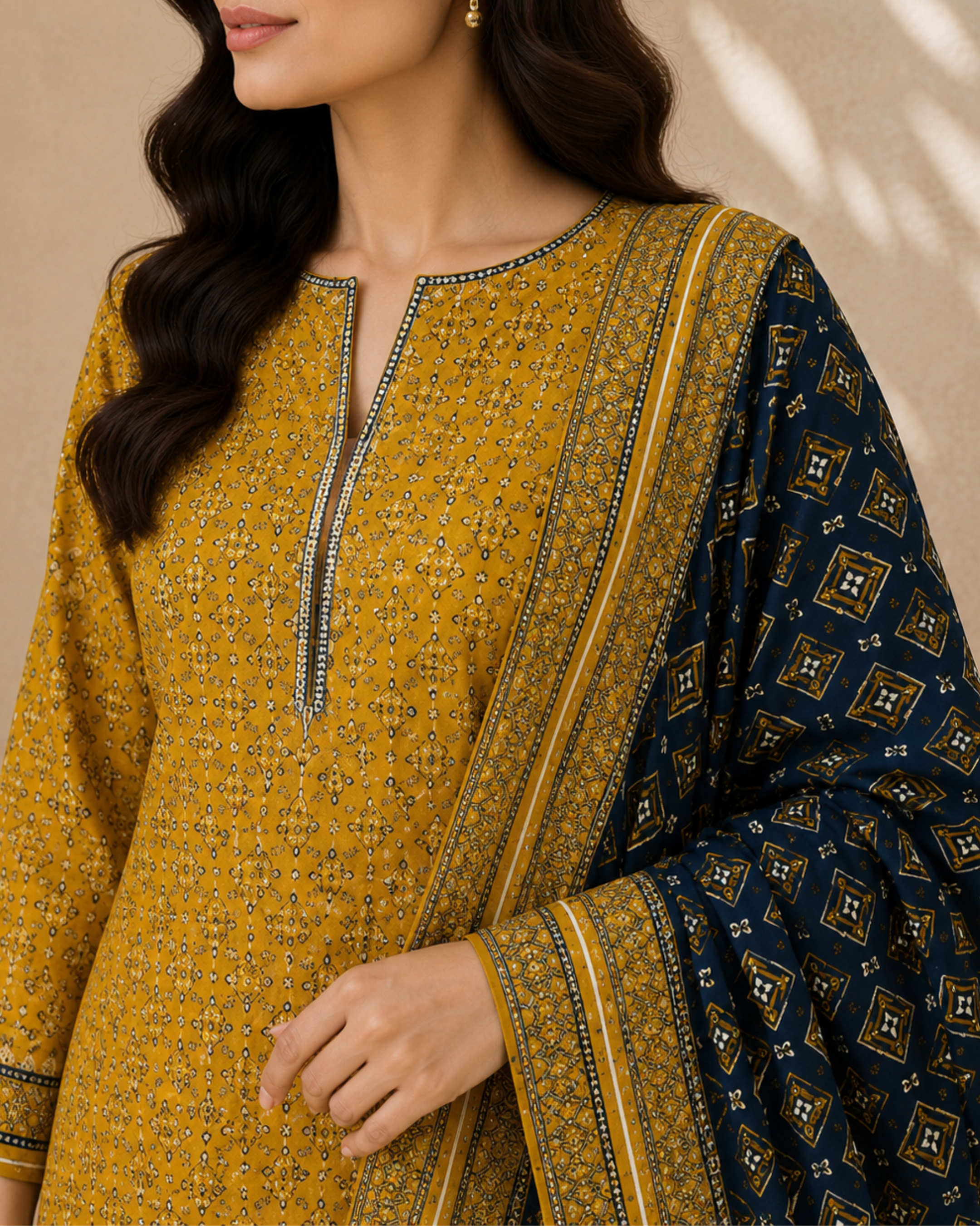 3-Piece Printed Lawn Suit by Safina A-One Textile (D-04a)