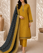 3-Piece Printed Lawn Suit by Safina A-One Textile (D-04a)