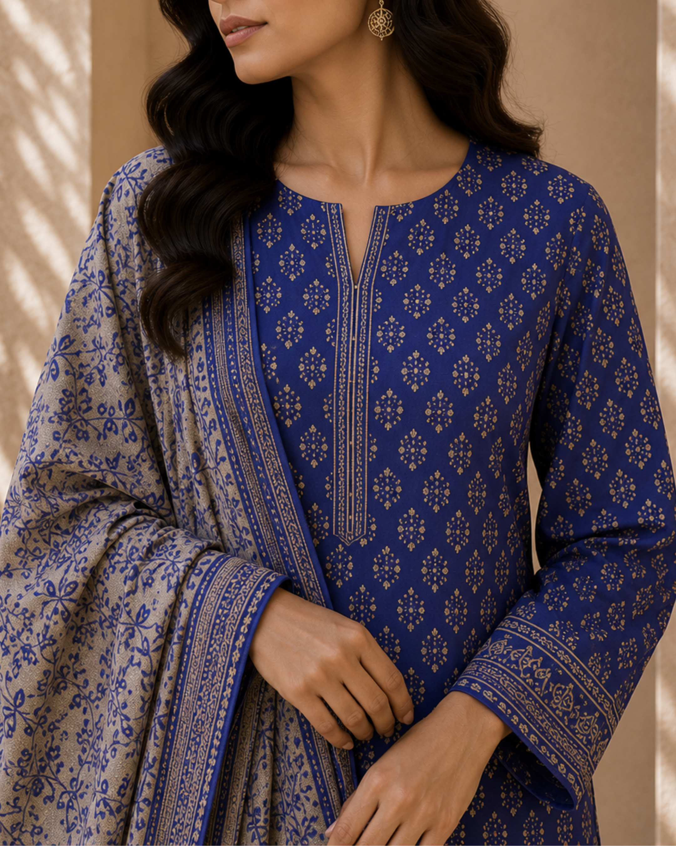 3-Piece Printed Lawn Suit by Safina A-One Textile (D-05b)