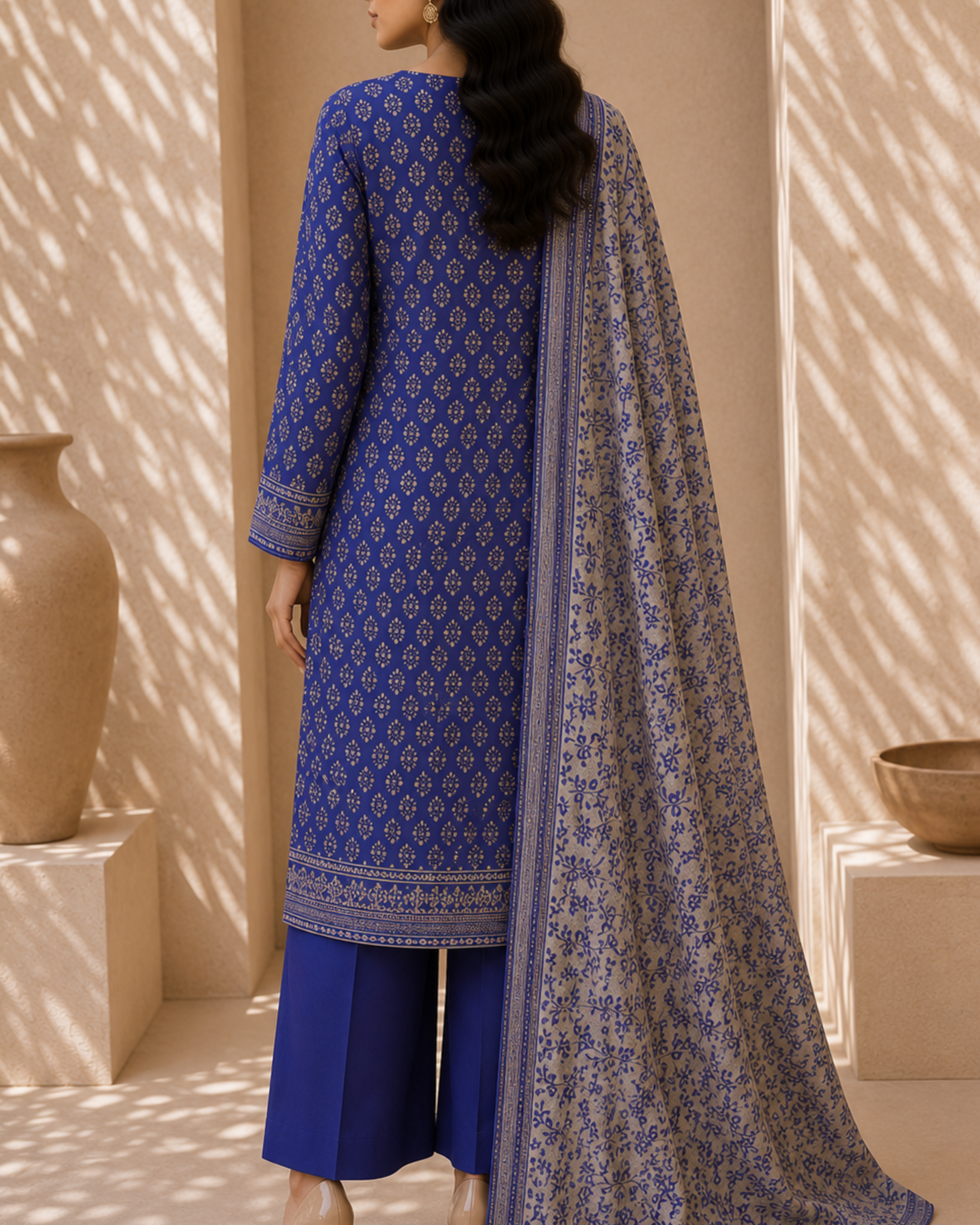 3-Piece Printed Lawn Suit by Safina A-One Textile (D-05b)