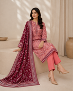 3-Piece Printed Lawn Suit by Safina A-One Textile (D-156)