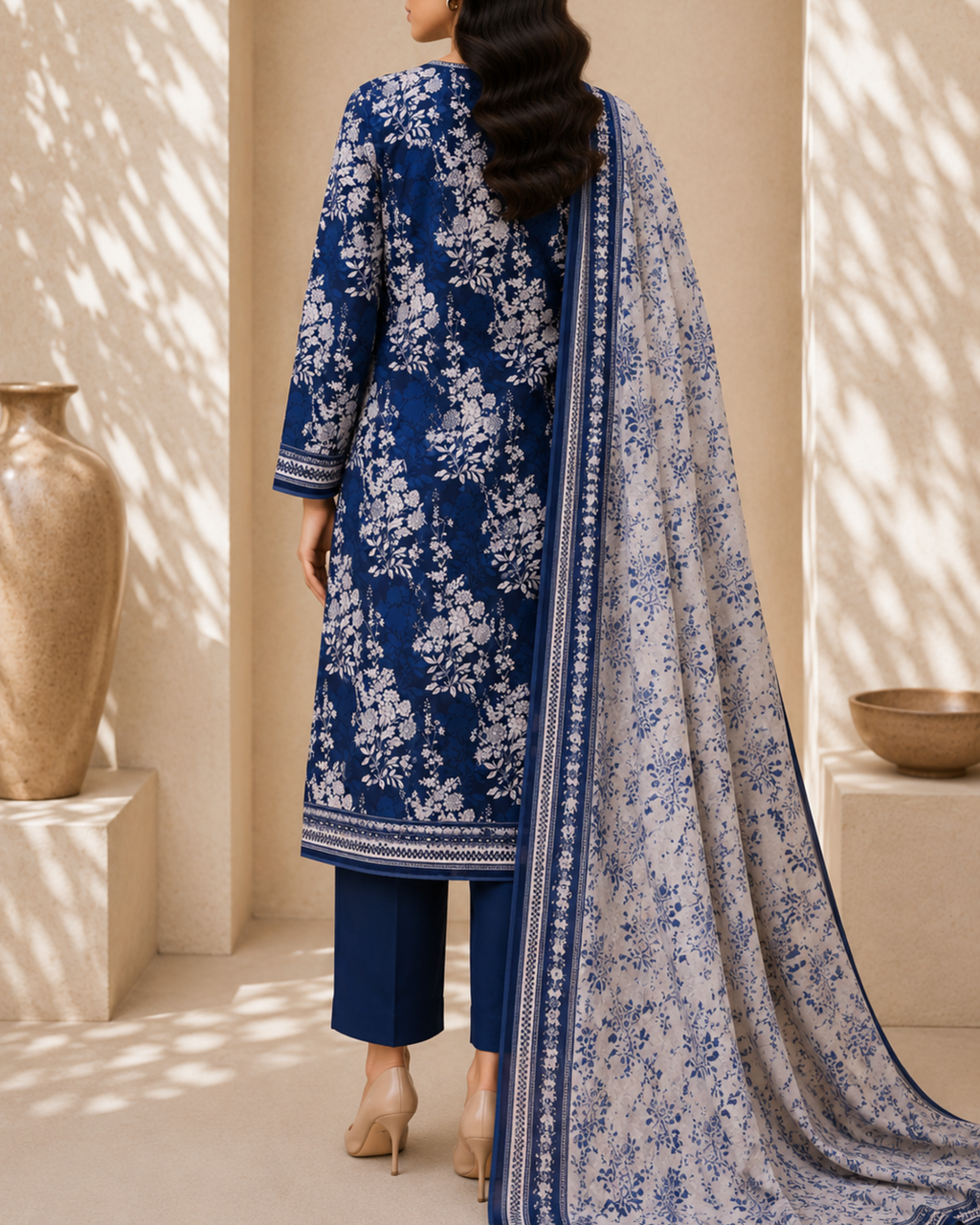 3-Piece Printed Lawn Suit by Safina A-One Textile (D-172)