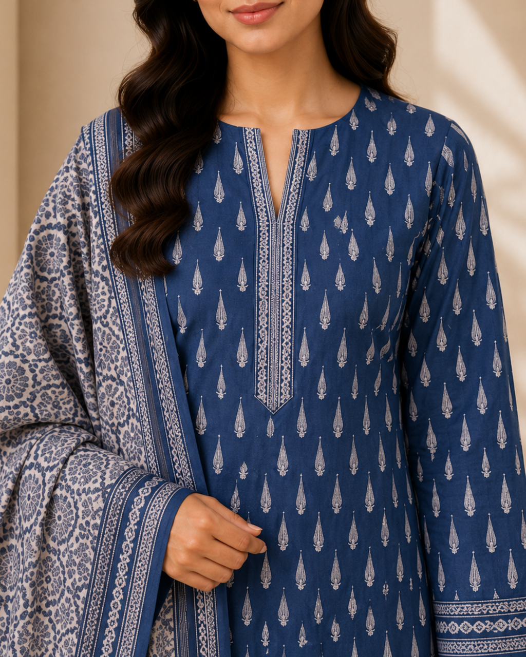 3-Piece Printed Lawn Suit by Safina A-One Textile (D-183)