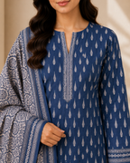 3-Piece Printed Lawn Suit by Safina A-One Textile (D-183)