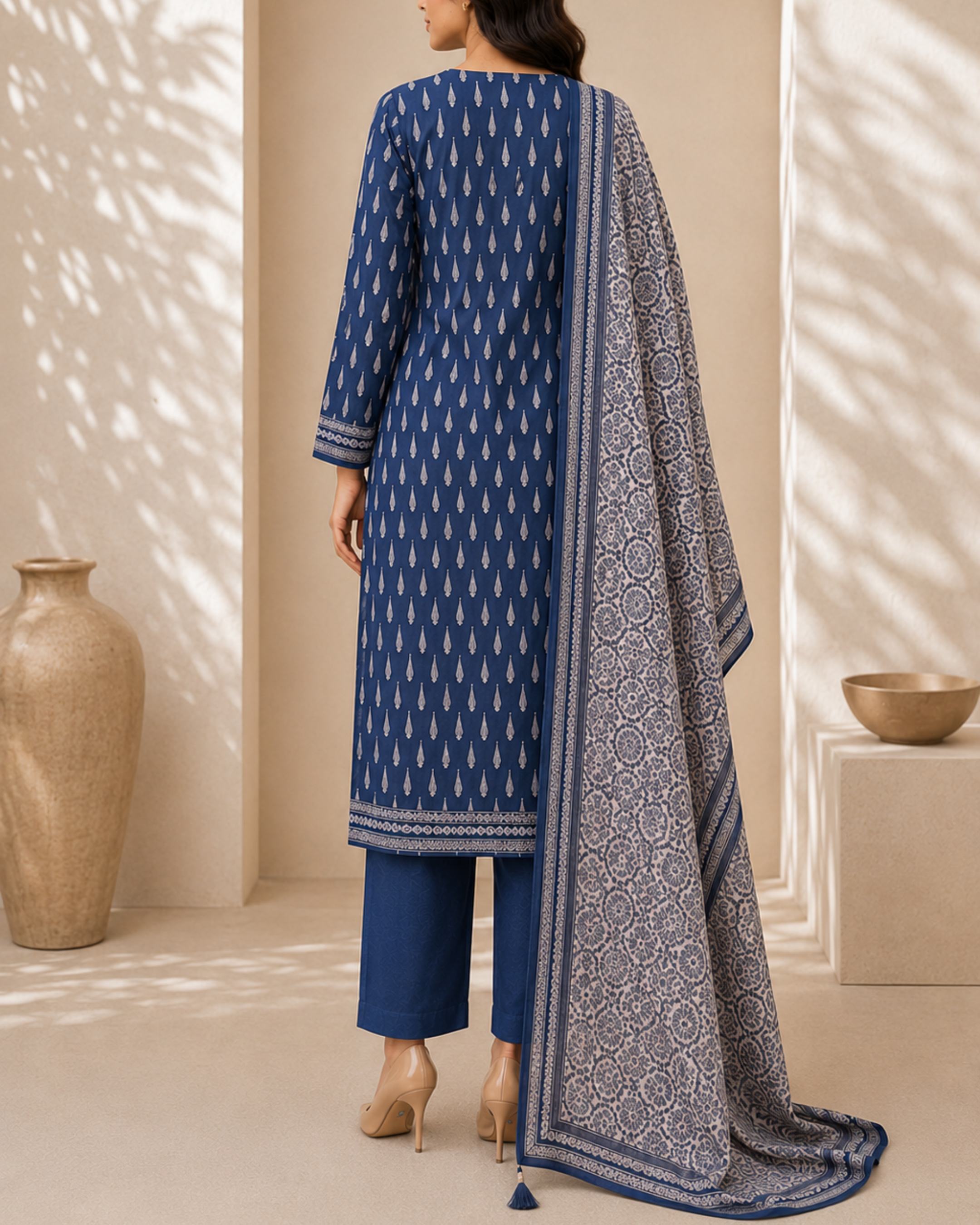 3-Piece Printed Lawn Suit by Safina A-One Textile (D-183)