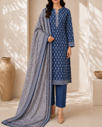 3-Piece Printed Lawn Suit by Safina A-One Textile (D-183)