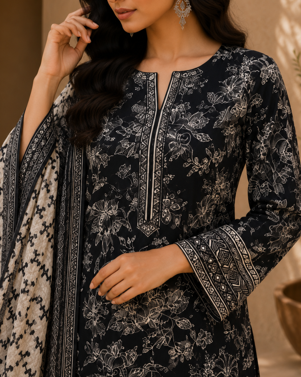 3-Piece Printed Lawn Suit by Safina A-One Textile (D-213a)