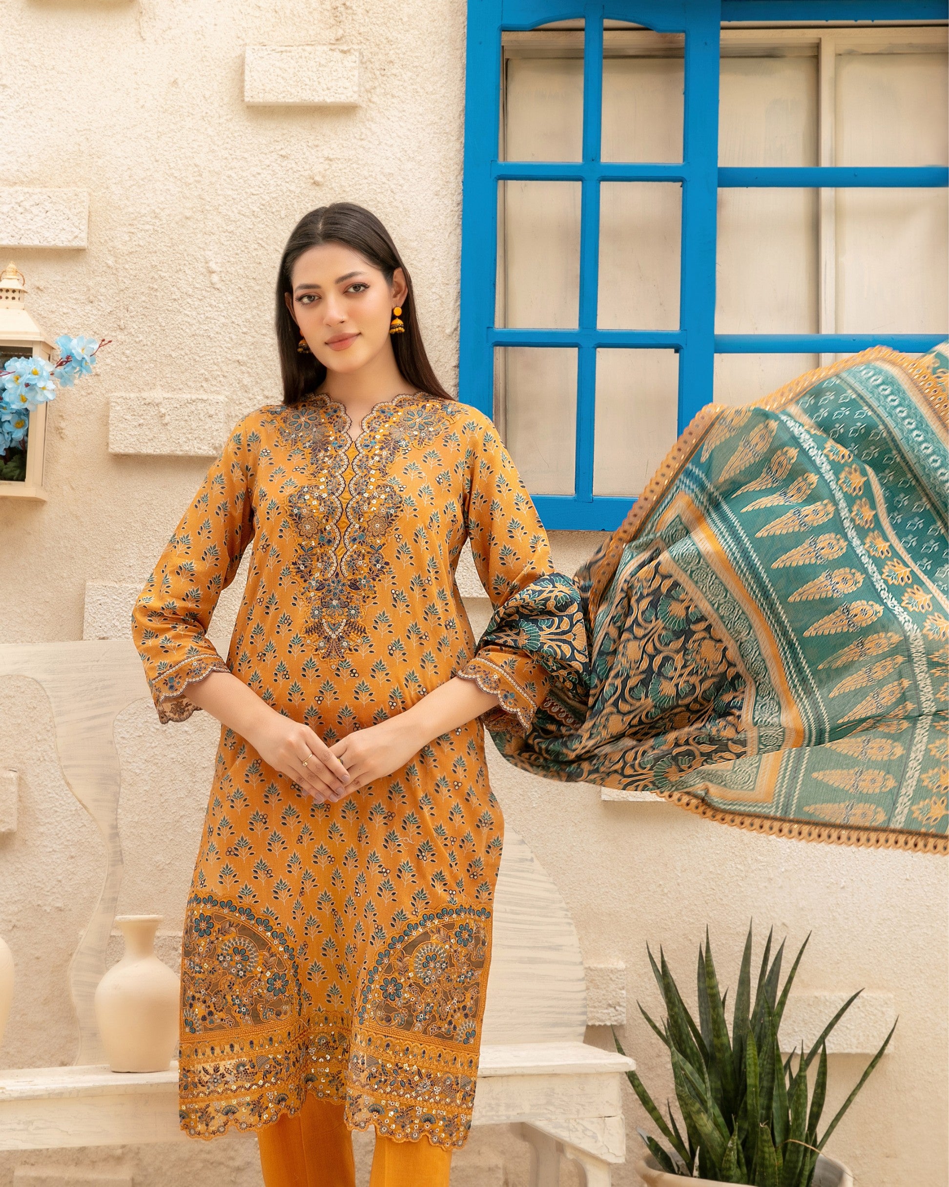 Laveen 3-Piece Embroidered Lawn by Tawakkal (D-4128)