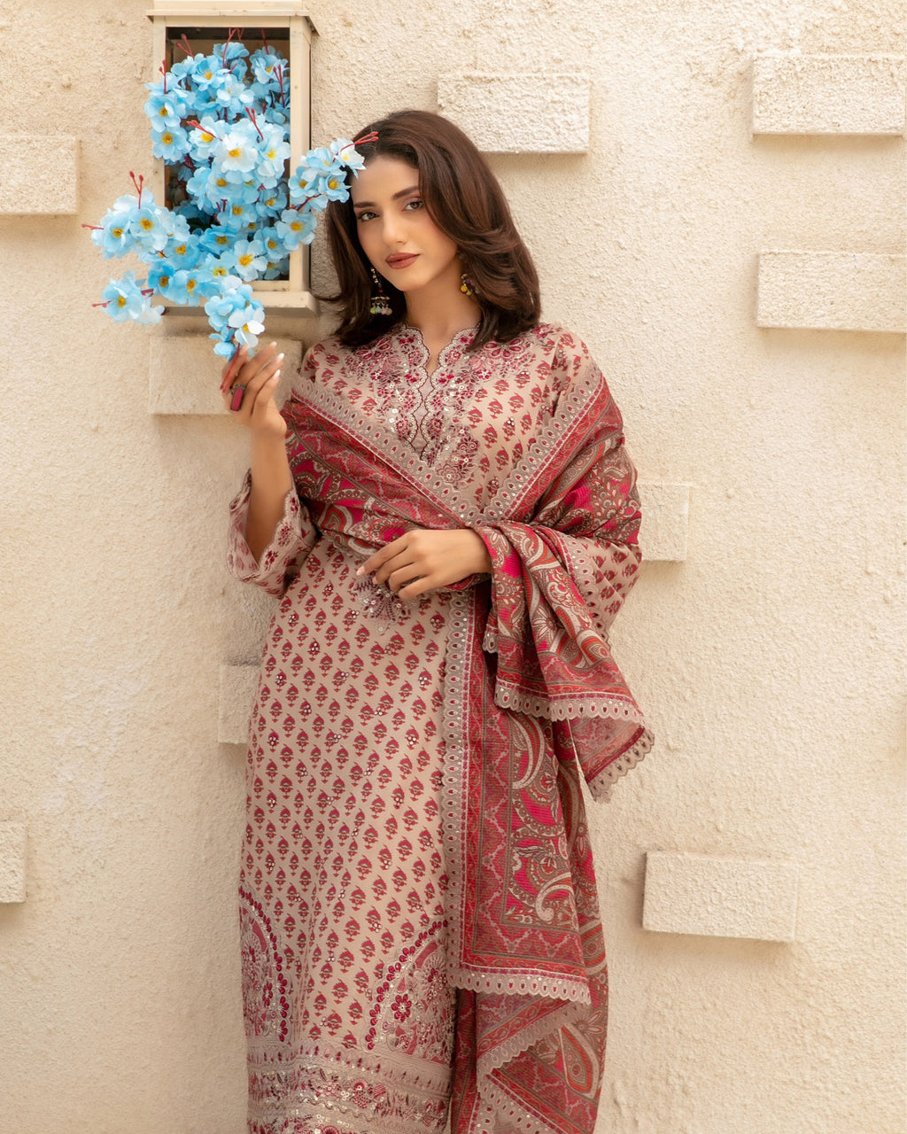 Laveen 3-Piece Embroidered Lawn by Tawakkal (D-4129)