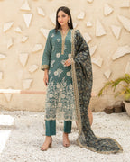 Neel 3-Piece Embroidered Lawn by Tawakkal (D-4121)