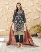 Neel 3-Piece Embroidered Lawn by Tawakkal (D-4123)