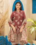 Neel 3-Piece Embroidered Lawn by Tawakkal (D-4124)