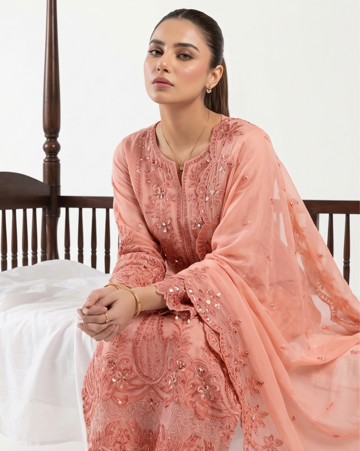 Fancy Chiffon Embroidered Suit with Chiffon Dupatta